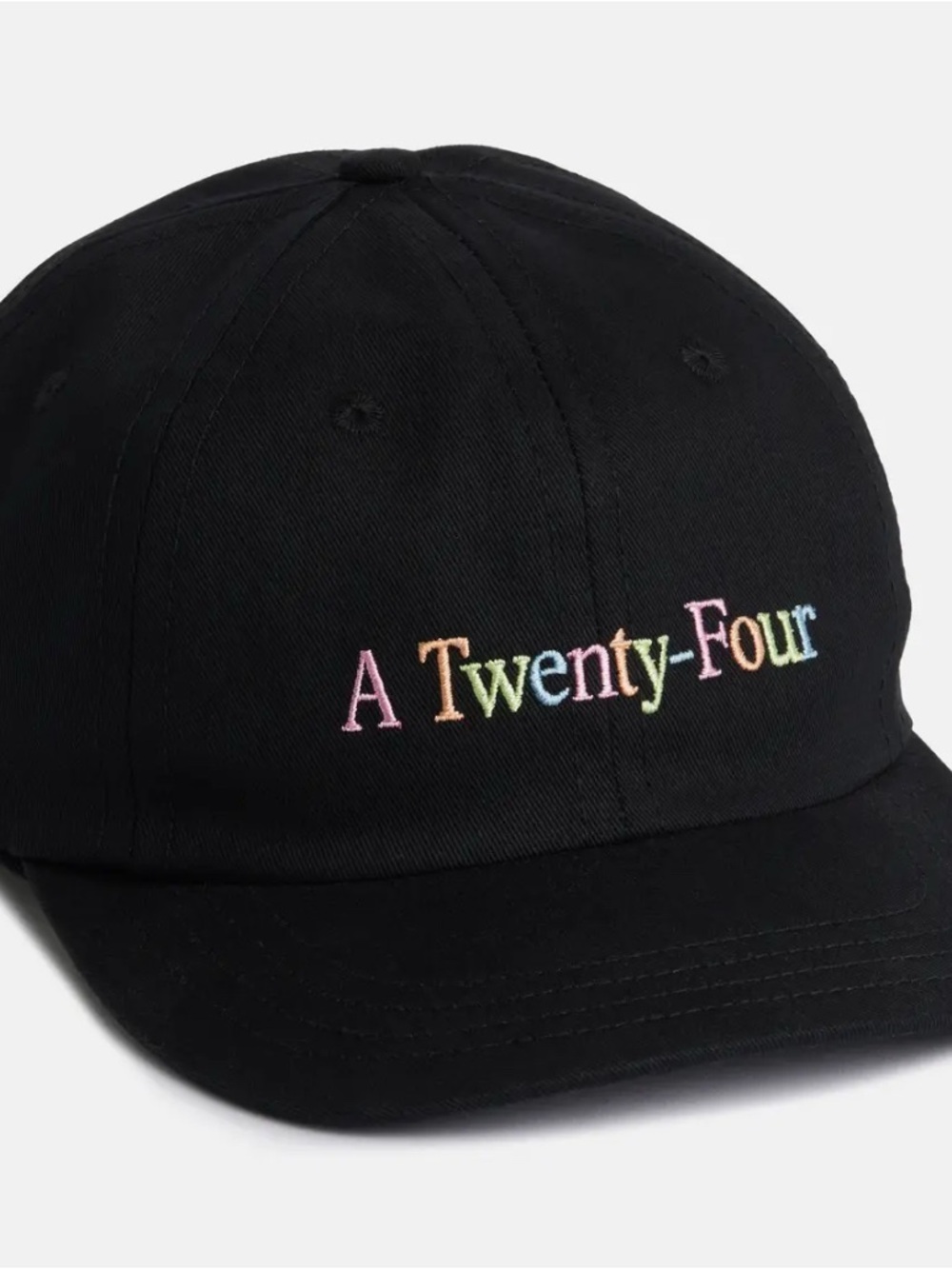 A Twenty-Four Black Embroidered Baseball Cap a24